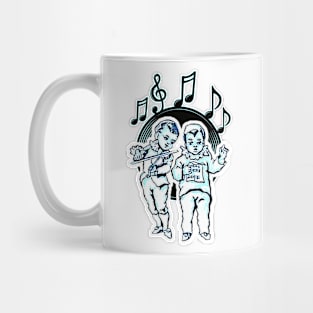 Boys singing and playing the violin Mug